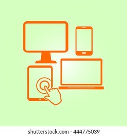 Electronic Devices. Smartphone computer tablet netbook simbol.
