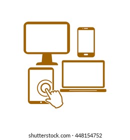 Electronic Devices. Smartphone computer tablet netbook simbol.