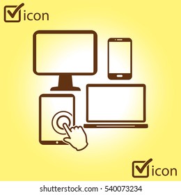 Electronic Devices. Smartphone computer tablet netbook simbol.