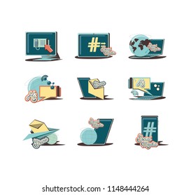 electronic devices with social media icons