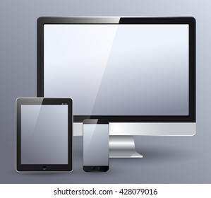 Electronic Devices Template : Vector Illustration