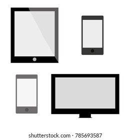 Electronic devices. TV. The tablet. Phone. Vector