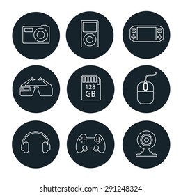 Electronic devices vector icon set