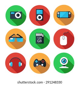 Electronic devices vector icon set