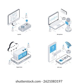Ilustración isométrica de Vector de dispositivos Electrónicas. Eps 10 Juego De Archivos 12