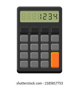 Elektronischer digitaler Rechner auf weißem Hintergrund. Vektorgrafik