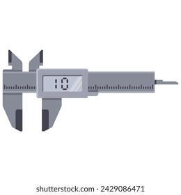 Electronic digital caliper vector cartoon illustration isolated on a white background.