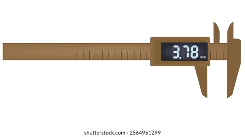Electronic digital caliper. vector illustration