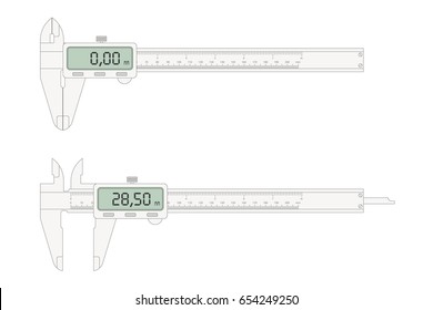 electronic digital caliper vector illustration on white background