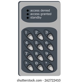 Electronic digital door lock, control door alarm vector isolated