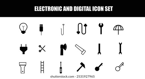 Design de item de ícone eletrônico e digital