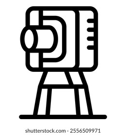 Electronic digital level on a tripod, used in surveying and measurement for determining elevation and angles