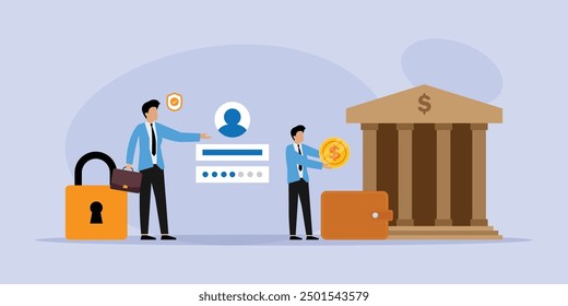 Electronic or Digital Payment illustration, E-wallet online bill payment information concept, Money transfer 2d flat vector illustration