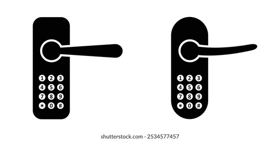 Botão de porta de segurança digital eletrônico com código de pin. Alça da porta com fechadura eletrônica. Segurança, trava automática da porta do quarto. maçaneta elétrica com código. Portal com senha numérica.