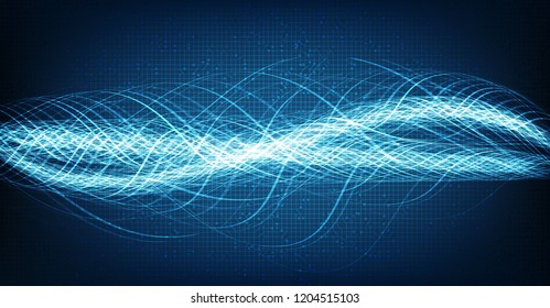 Electronic Digital Sound Wave on Light Blue Background,technology and earthquake wave  diagram concept,design for music studio and science,Vector Illustration.