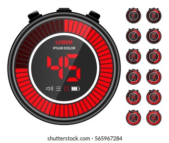 Electronic Digital Stopwatch Illustration