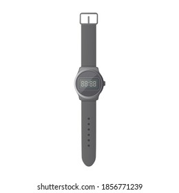 Concepto de reloj de pulsera digital electrónico. Ilustración vectorial plana. Aislado sobre fondo blanco.