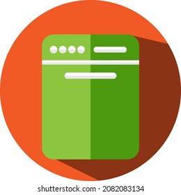 Electronic dishwasher, illustration, vector, on a white background.