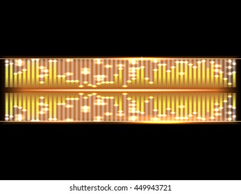 Electronic display audio equalizer on dark background