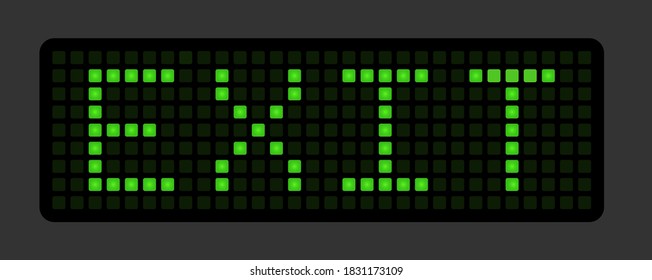 Electronic display in green with the word Exit. Vector illustration
