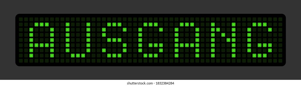 Electronic display in green with the word Exit. German language. Vector illustration