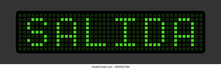 Electronic display in green with the word Exit. Spanish language. Vector illustration