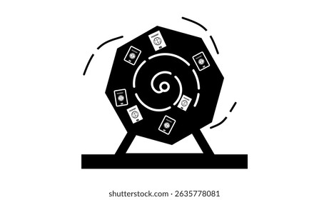 Electronic Diversity Visa Program, black isolated silhouette