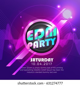 Electronic Dj Music Party Design Background Poster Vector