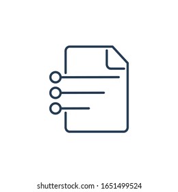 Electronic document. Vector linear icon isolated on white background.