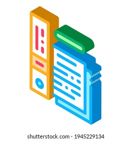 electronic documentation of audit color icon vector. isometric electronic documentation of audit sign. color isolated symbol illustration