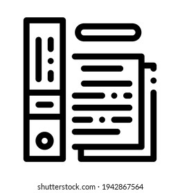 electronic documentation of audit line icon vector. electronic documentation of audit sign. isolated contour symbol black illustration