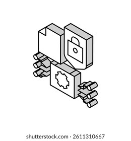 electronic documents protection isometric icon vector. electronic documents protection sign. isolated symbol illustration