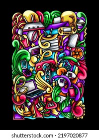 Electronic Doodle vector design Illustration