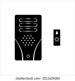 Electronic Doorbell Icon, Musical Rhyme Sound Doorbell Icon Vector Art Illustration