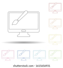 Electronic drawing in multi color style icon. Simple thin line, outline vector of programming icons for ui and ux, website or mobile application