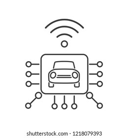 Electronic driving. Monitoring the operation of nodes. Vector icon.