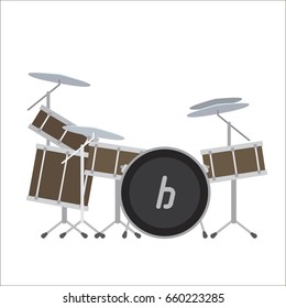 Electronic drum system vector illustration. Digital drums modern musical instrument, acoustic percussion instruments isolated on white