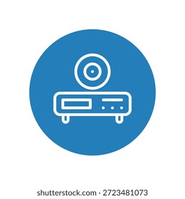 Ícone do dispositivo do leitor de DVD eletrônico para o vetor do sistema de entretenimento da casa.