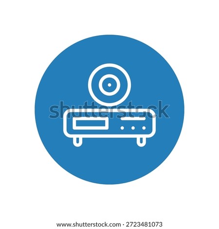 Electronic DVD player device icon for home entertainment system vector.