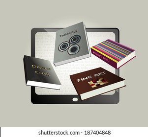 Electronic, ebook  concept design. Vector illustration.