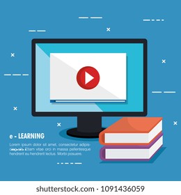 electronic education with computer desktop