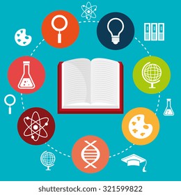 Electronic Education or e-learning theme, vector illustration