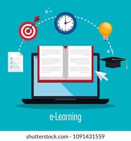 electronic education with laptop