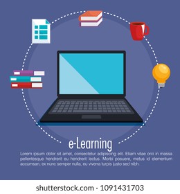 electronic education with laptop