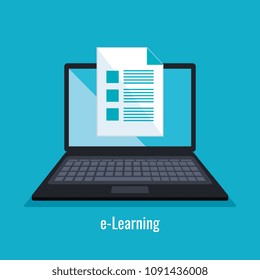 electronic education with laptop