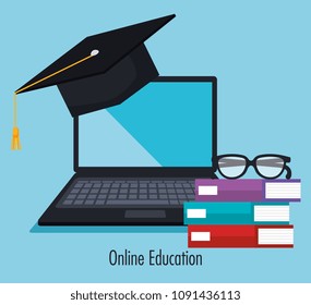 electronic education with laptop