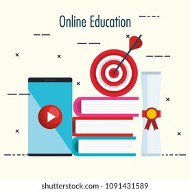 electronic education with smartphone