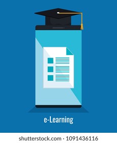 electronic education with smartphone