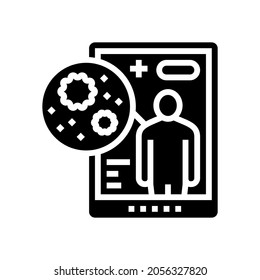 electronic ehealth glyph icon vector. electronic ehealth sign. isolated contour symbol black illustration