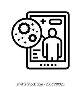 electronic ehealth line icon vector. electronic ehealth sign. isolated contour symbol black illustration